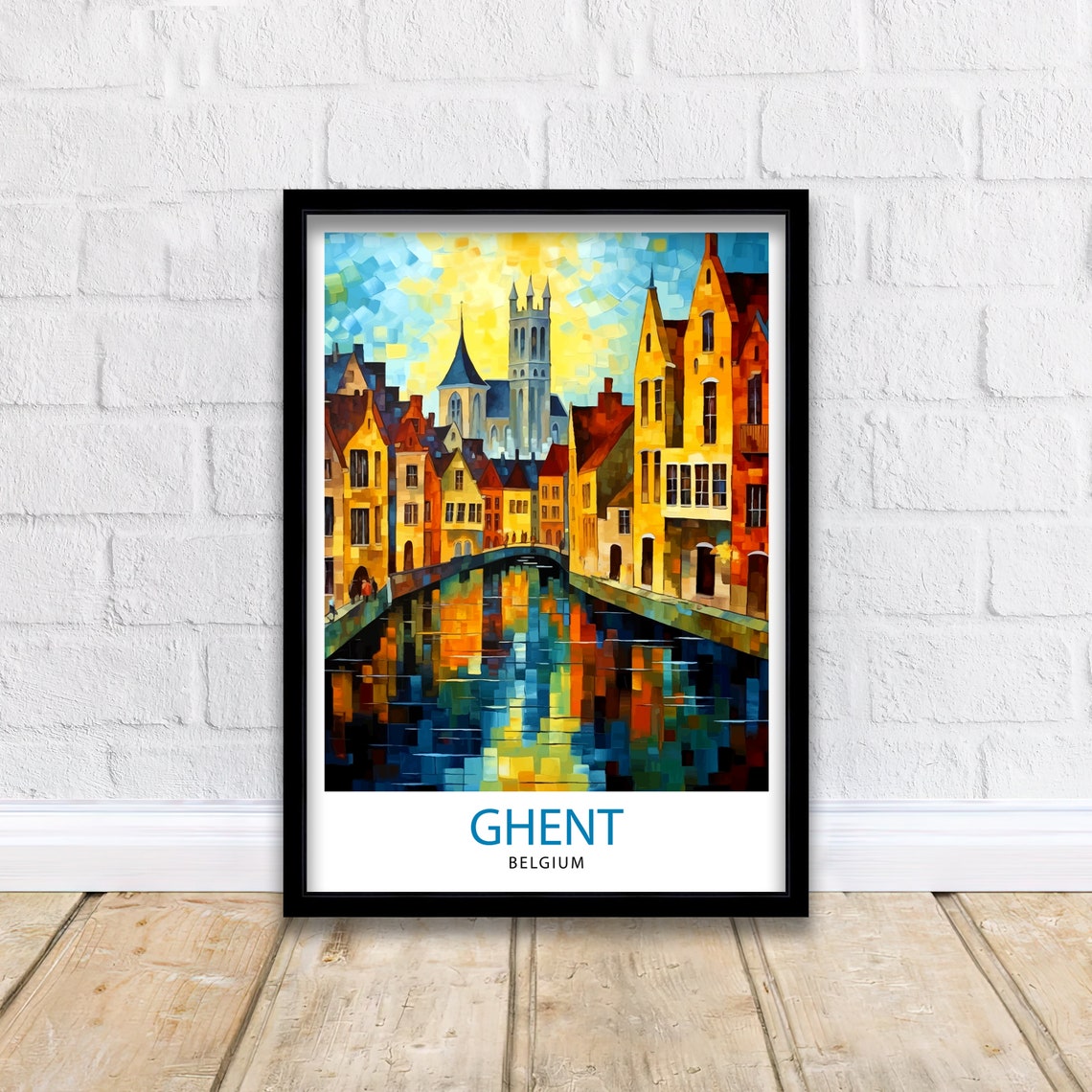 Ghent Belgium Travel Print Ghent Wall Decor Ghent Poster Belgium Travel Prints Ghent Art Print Ghent Illustration Ghent Wall Art Belgium - Image 2