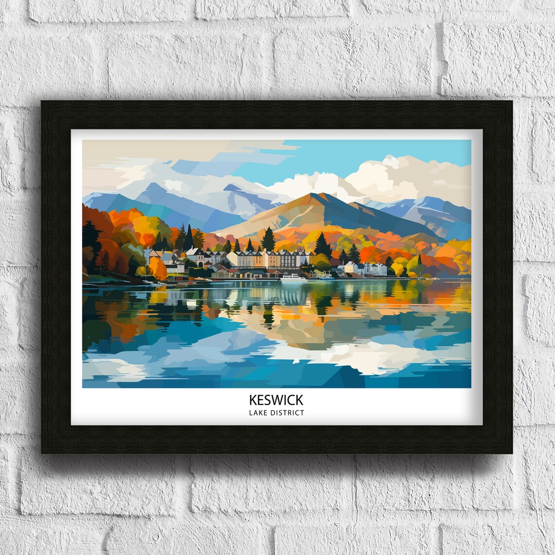 Keswick Lake District Travel Poster, Home Decor - Image 3