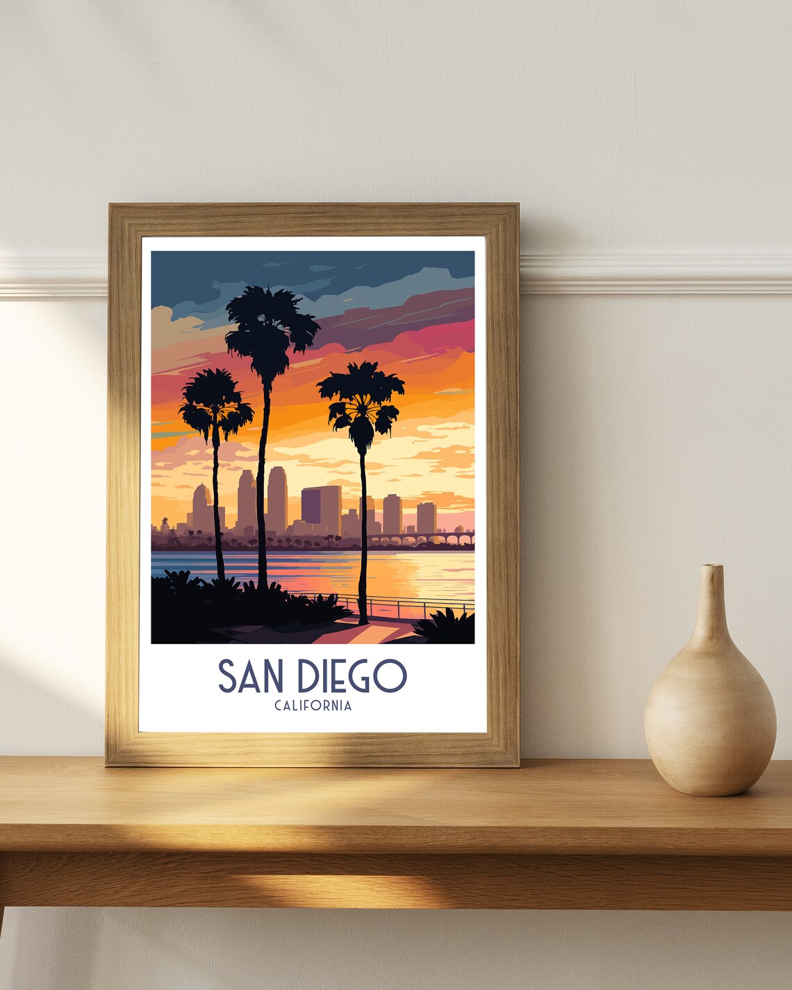 San Diego California Illustration Travel Poster - Image 3