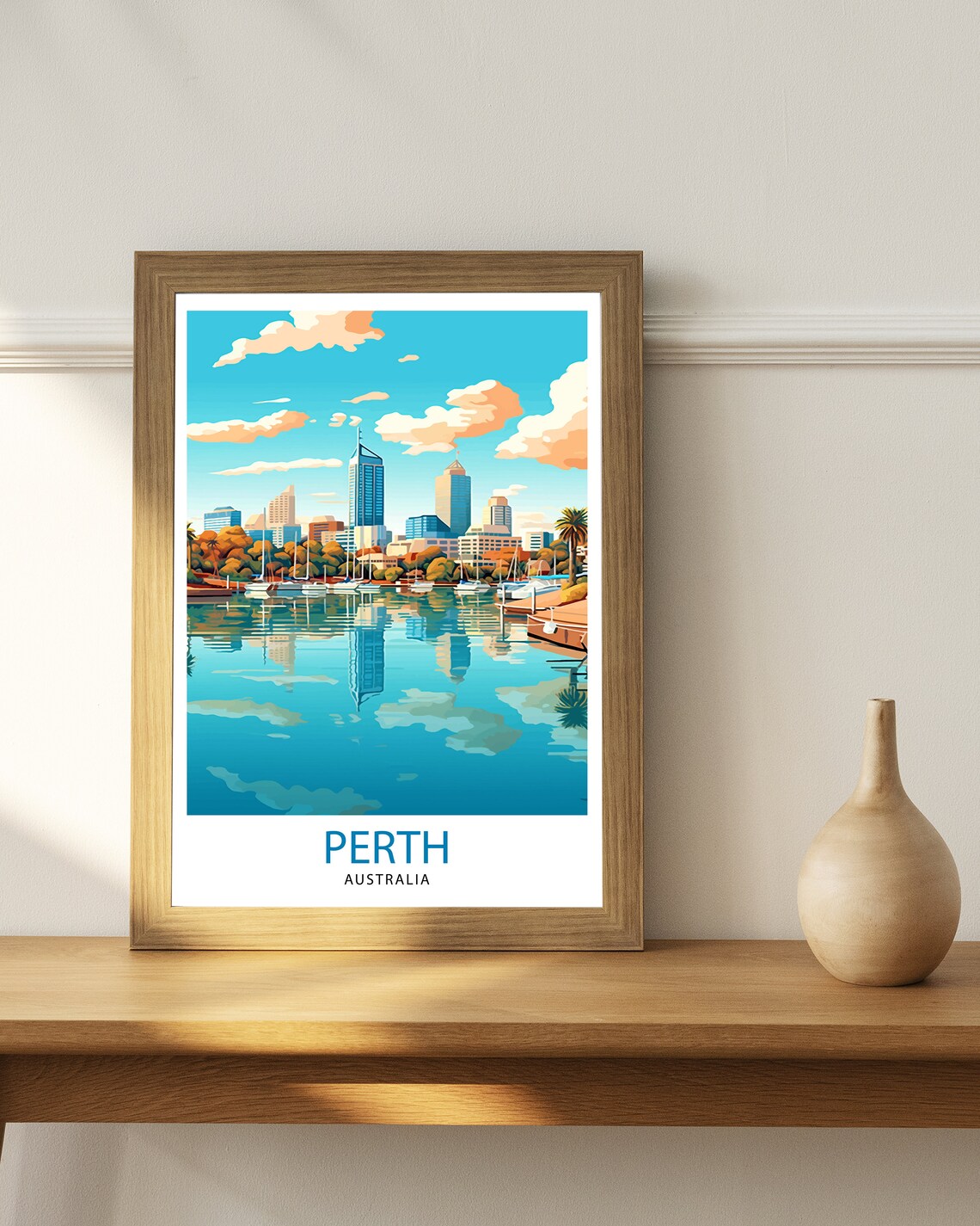 Perth Australia Travel Poster, Cityscape Art Print - Image 2