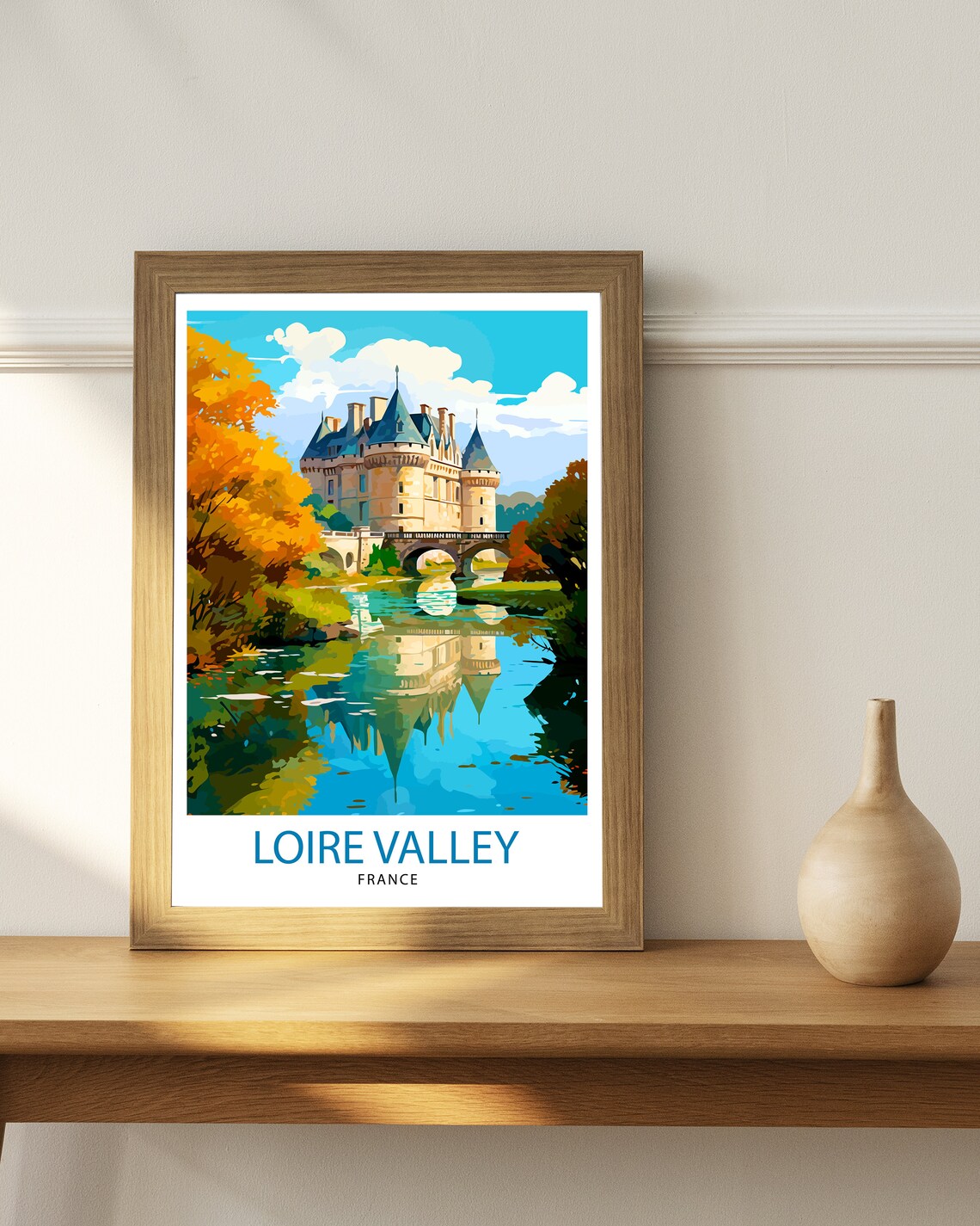 Loire Valley Travel Print Wall Decor Loire Valley Poster France Travel Prints Loire Valley Art Print Loire Valley Illustration Loire Valley - Image 2