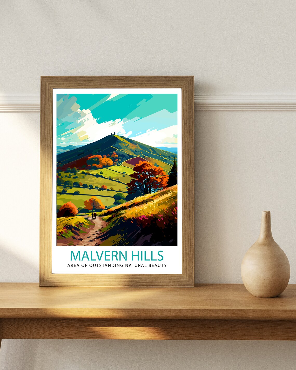 Malvern Hills Travel Poster, British Landscape Art - Image 2