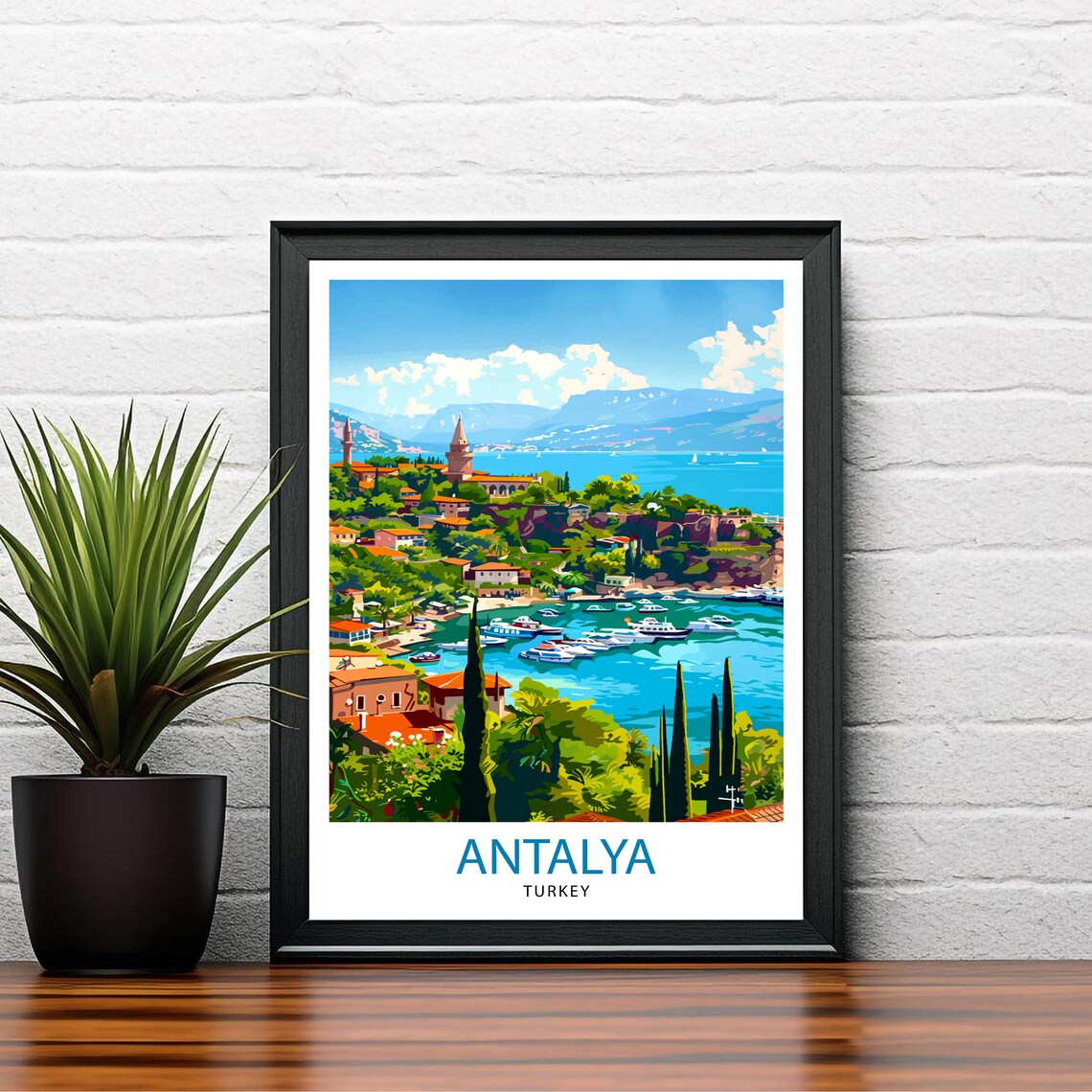 Antalya Turkey Travel Poster, Turkish Place Print - Image 2