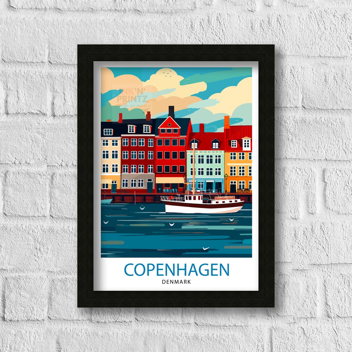 Copenhagen Denmark Nyhavn Colorful Houses Harbour City Poster - Image 3