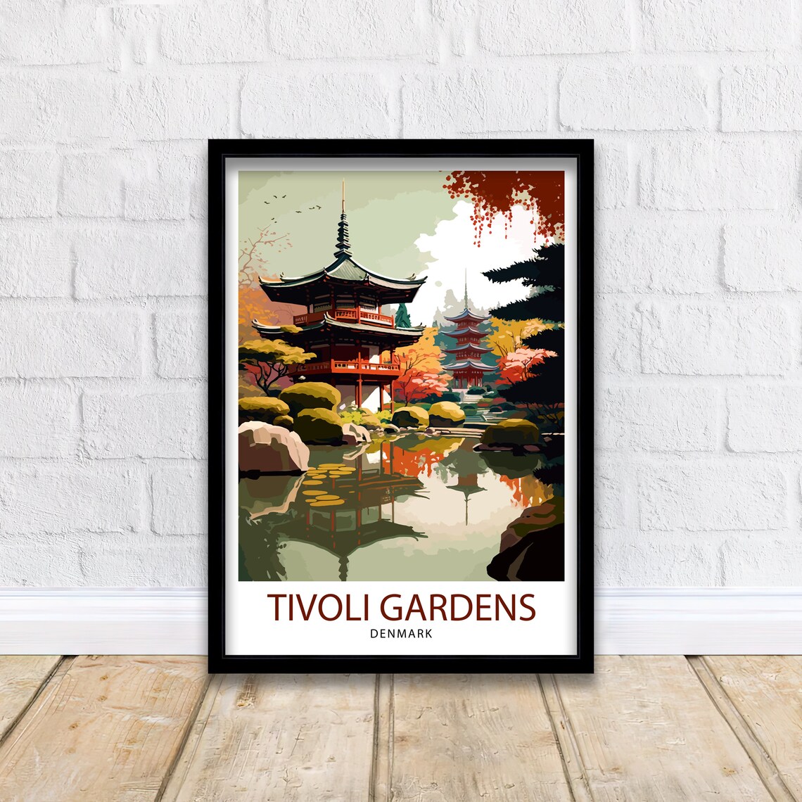 Tivoli Gardens Travel Poster, Denmark Wall Decor - Image 3