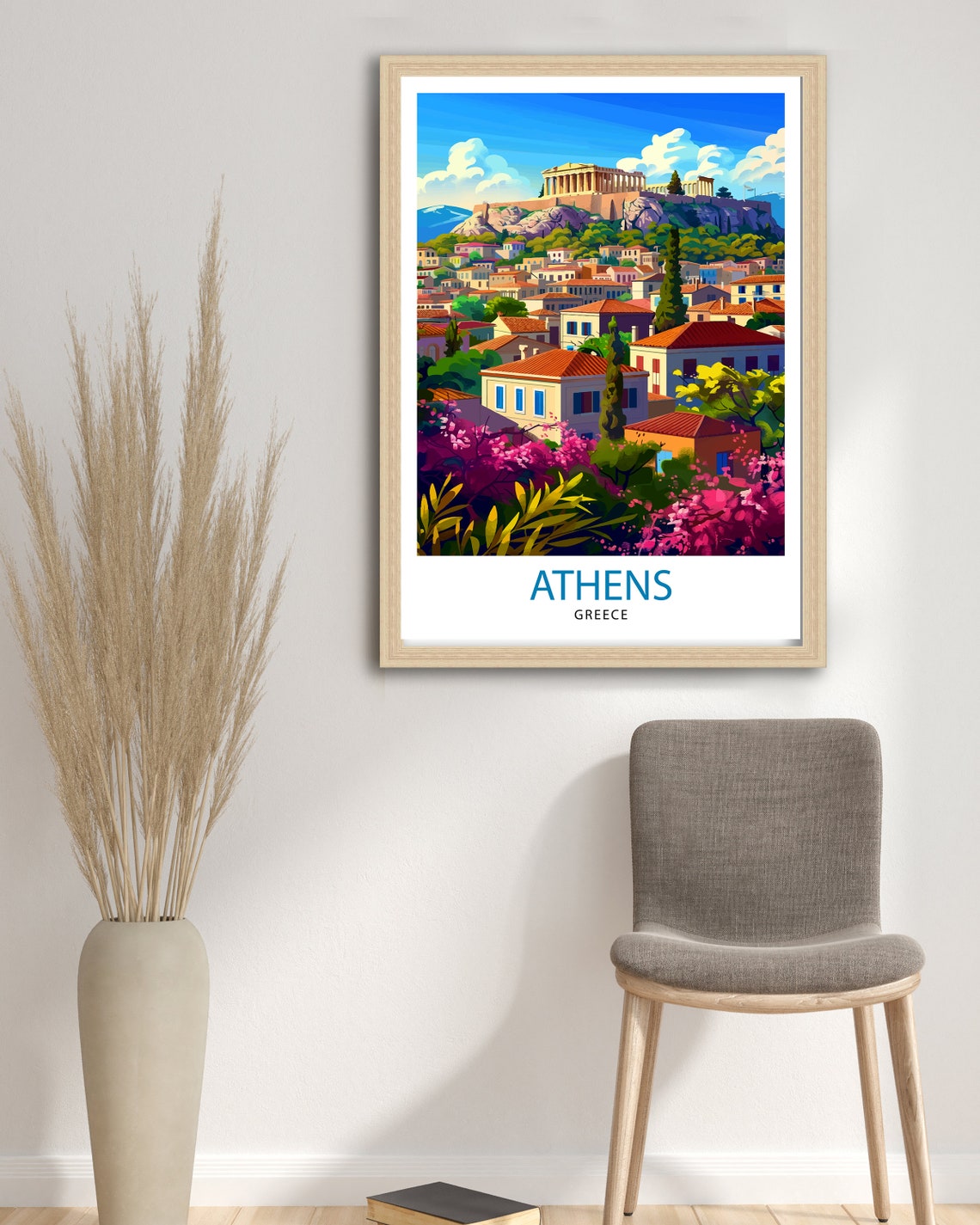 Athens Greece Acropolis Parthenon Sunset Cityscape Travel Poster - Image 2