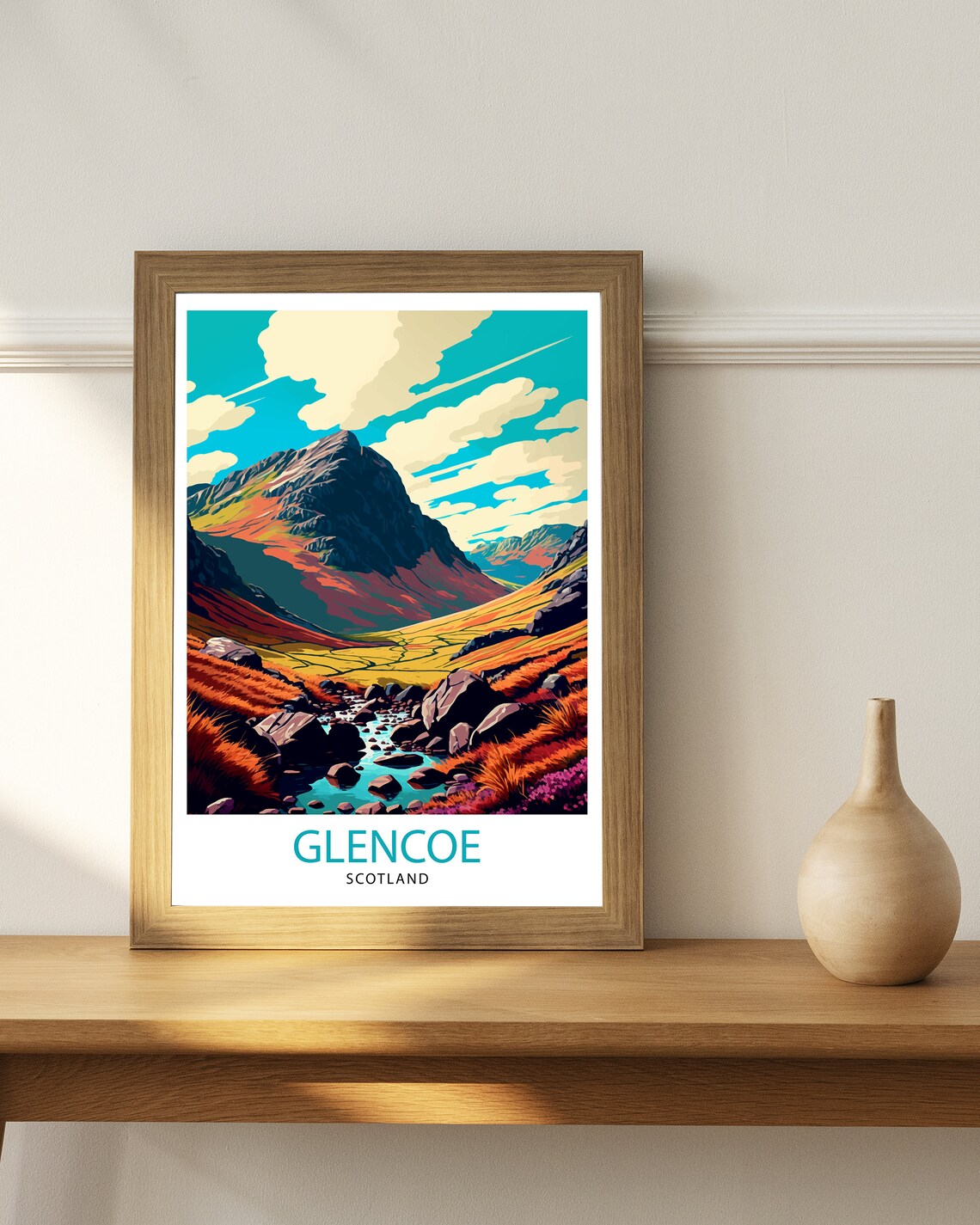 Glencoe Scotland Travel Poster, Scottish Highlands - Image 3