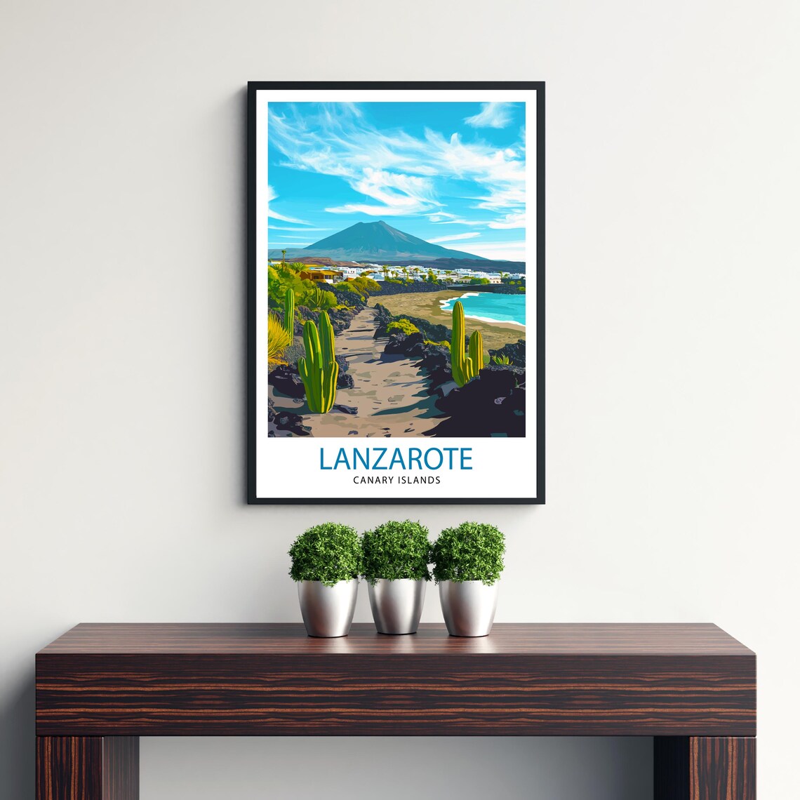 Lanzarote Canary Islands Travel Poster, Volcano Landscape - Image 2