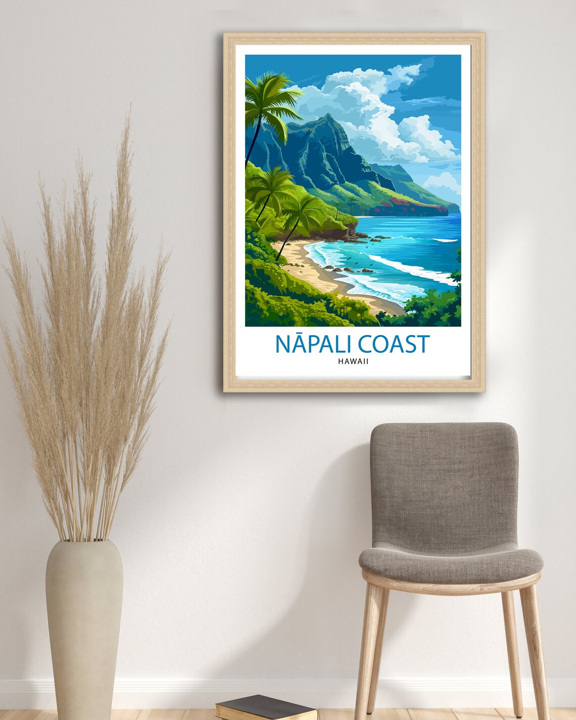 Napali Coast Hawaii Travel Poster, Tropical Paradise - Image 2