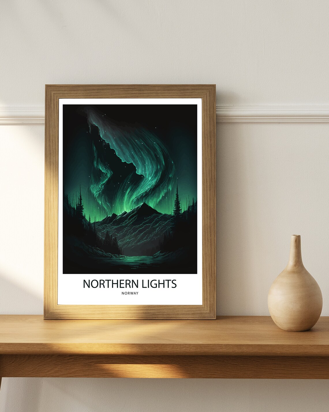 Northern Lights Travel Poster, Norway Art Print - Image 3