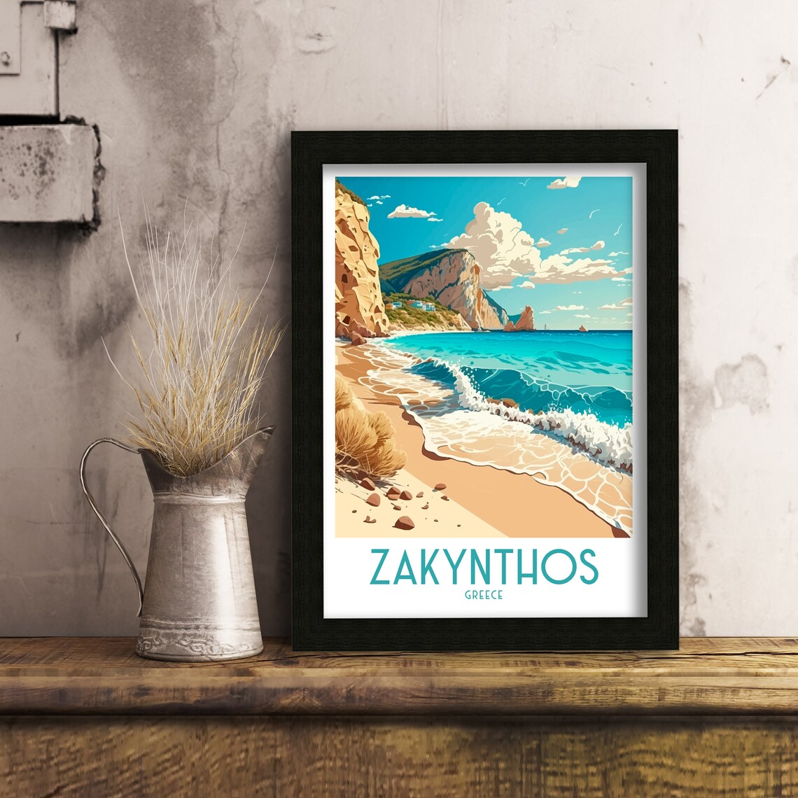 Zakynthos Greece Travel Poster, Home Decor - Image 2