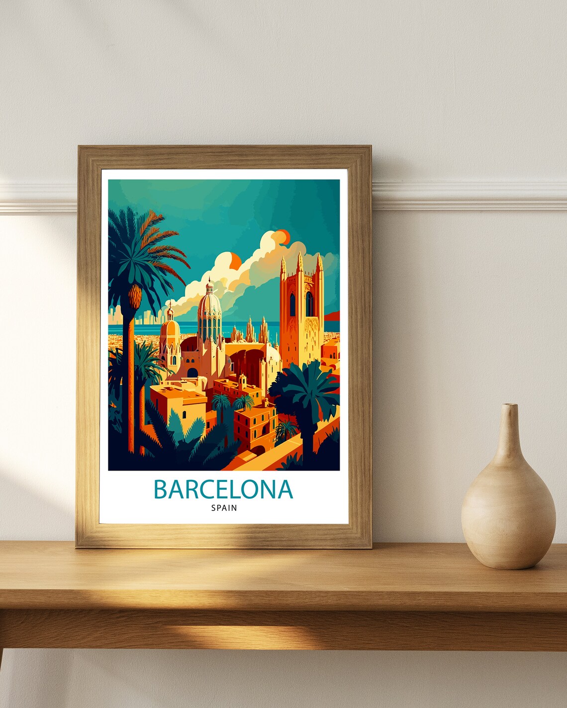 Barcelona Spain Illustration Travel Poster - Image 2