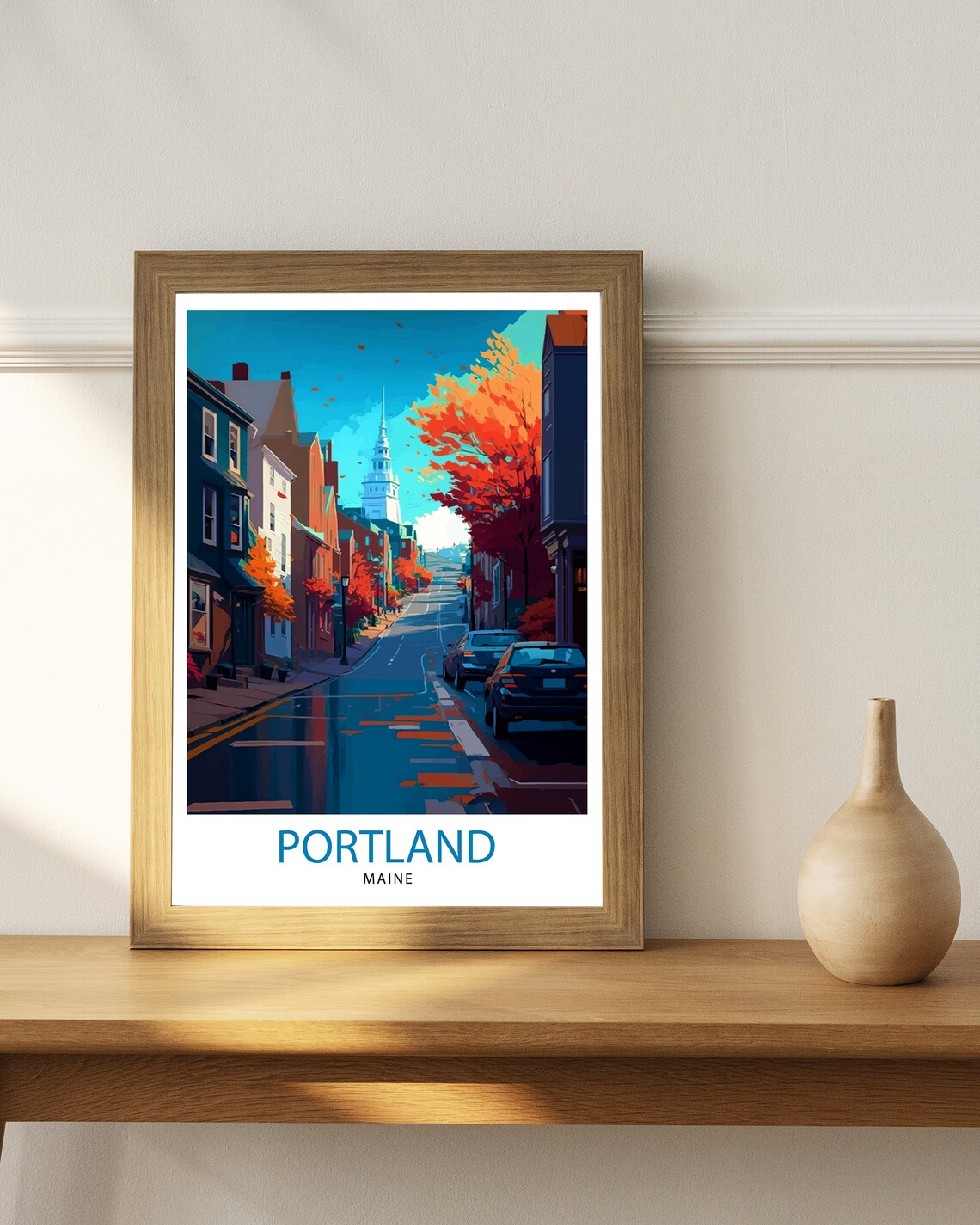Portland Maine Travel Poster, Home Decor Illustration - Image 2