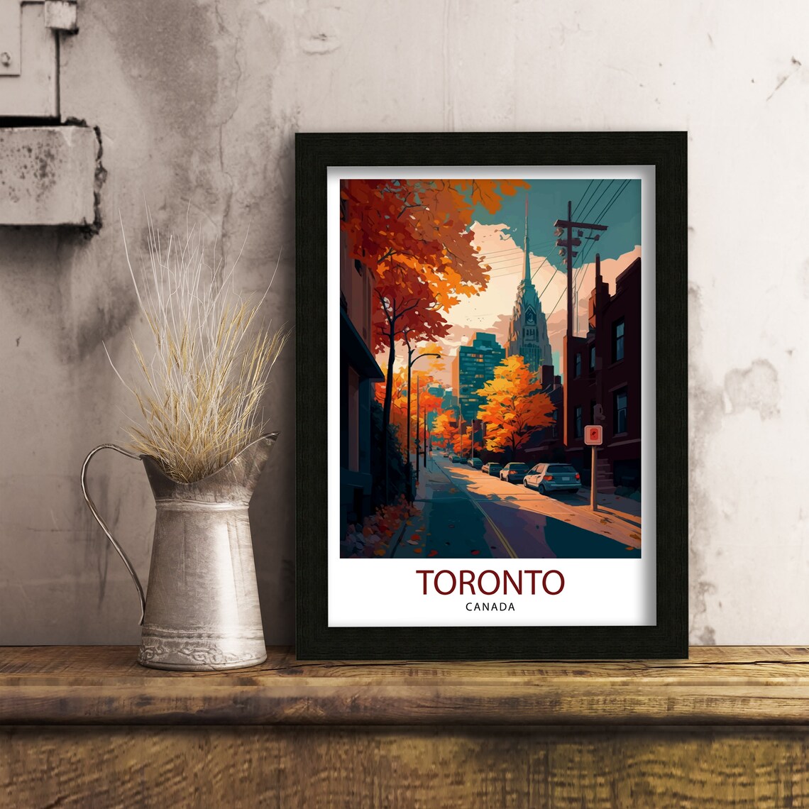 Toronto Canada Autumn Street Fall Foliage City Sunset Poster - Image 3