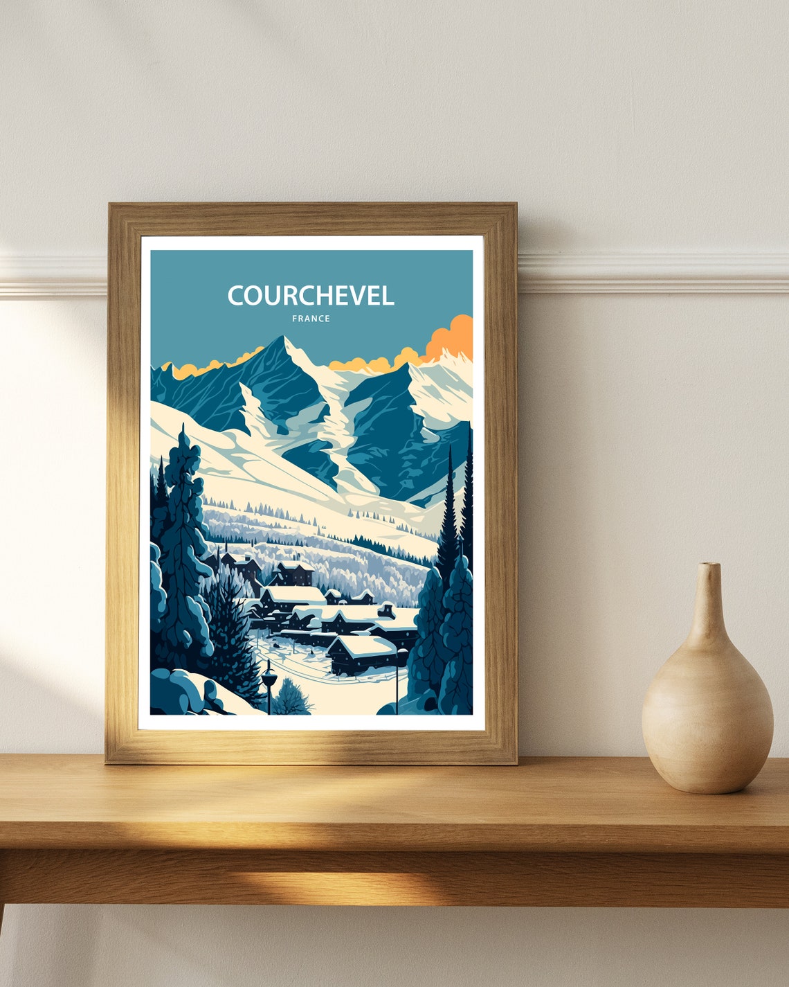 Courchevel Travel Print Courchevel Poster France Courchevel Print Courchevel France Skiing Ski Poster French Alps Travel Poster - Image 3