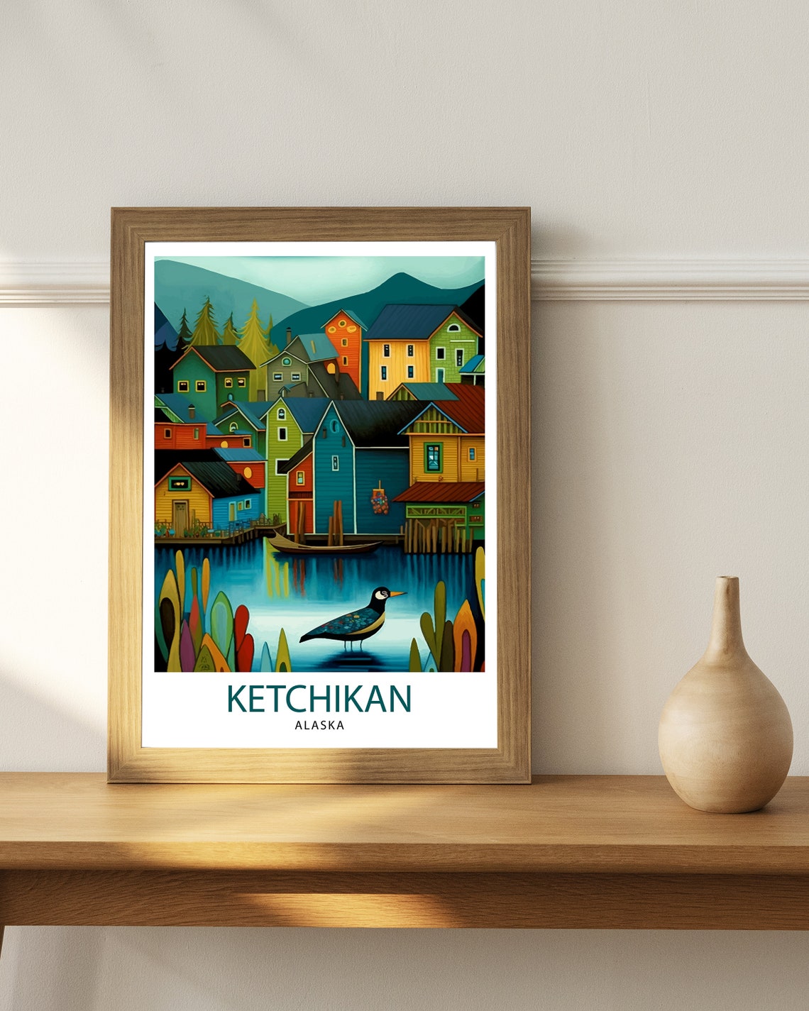 Ketchikan Alaska Travel Poster Ketchikan Wall Decor Ketchikan Art Print Alaska Travel Prints Ketchikan Illustration Ketchikan Wall Art - Image 2