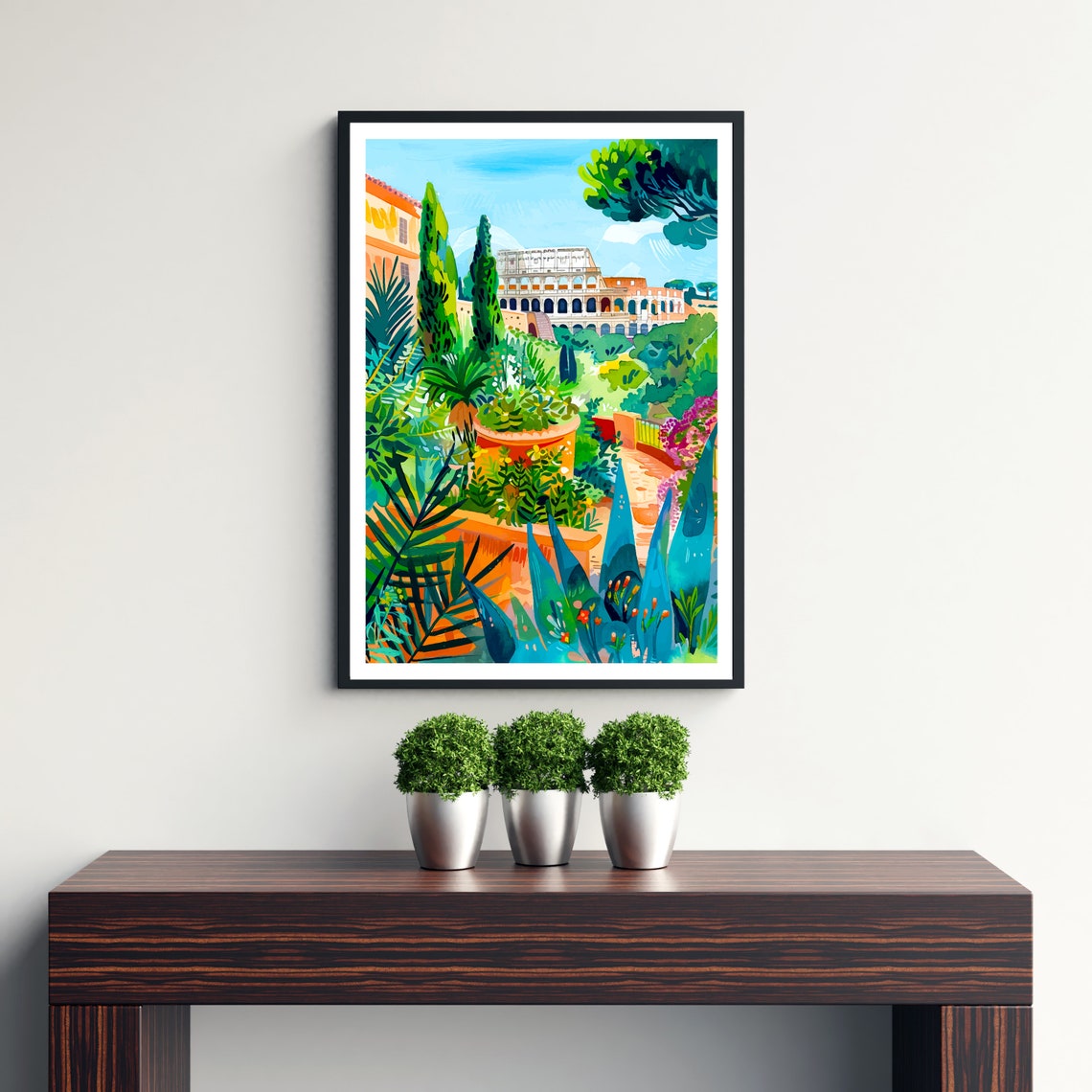 Rome Italy Travel Print Rome Wall Art Italy Travel Poster Rome Home Decor Italy Illustration Travel Gift For Rome Italy Wall Art - Image 3