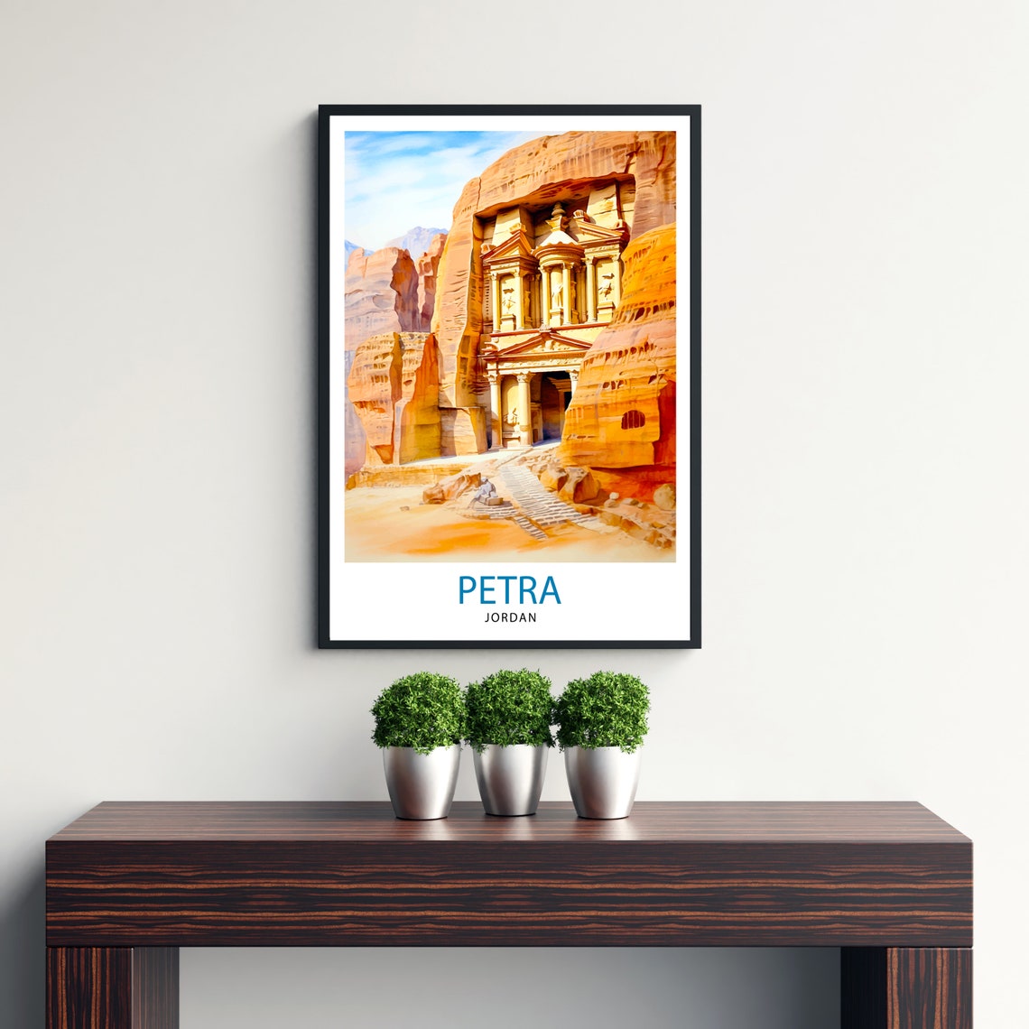 Petra Jordan Ancient Treasury Rose Red Cliffs Desert Wonder Poster - Image 3