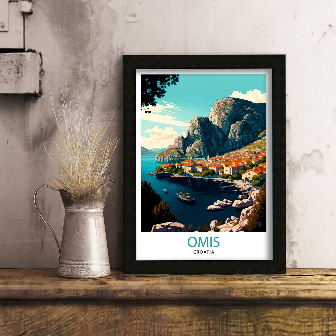 Omis Croatia Travel Poster, Europe Home Decor - Image 3