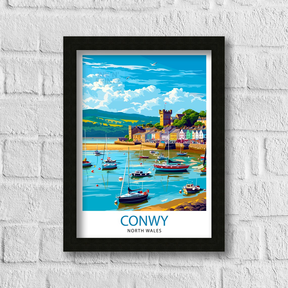 Conwy Castle Travel Poster, Wales Travel Decor - Image 3