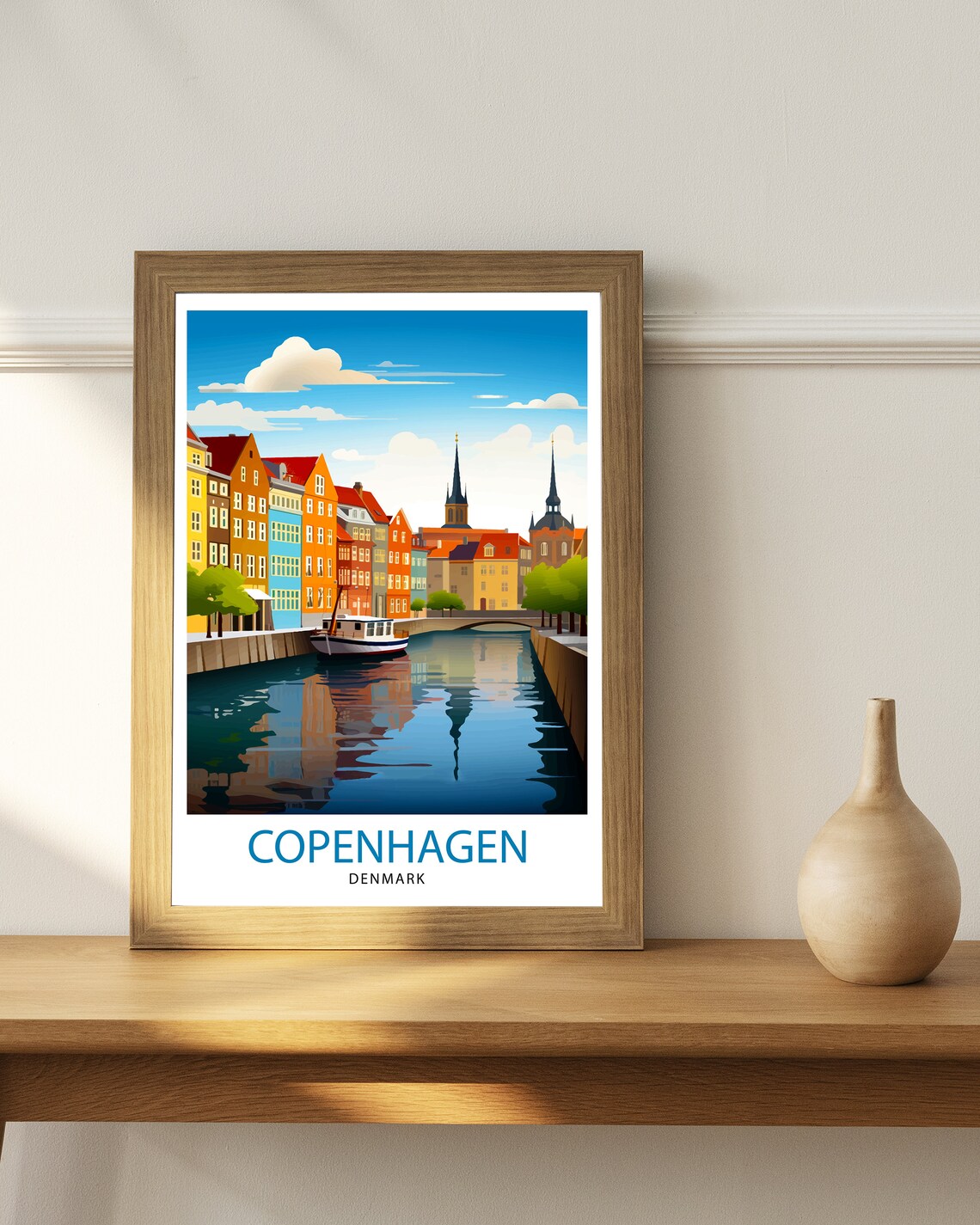 Copenhagen Denmark Illustration Travel Poster - Image 2