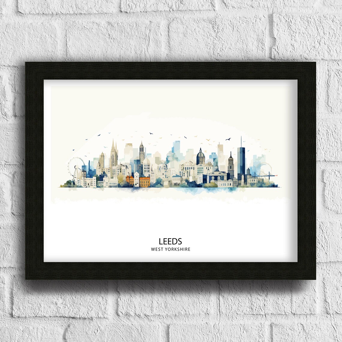 Leeds Skyline Art Print, Travel Wall Decor - Image 3
