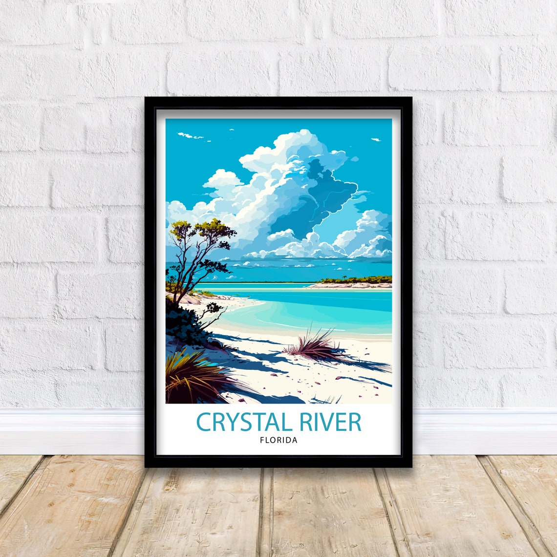 Crystal River Florida Clear Turquoise Water Vintage Travel Poster - Image 2