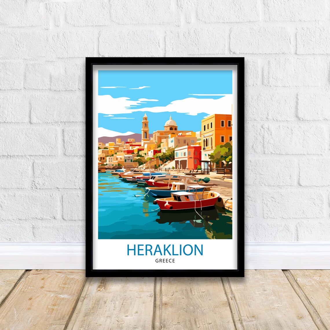 Heraklion Greece Travel Poster, Europe Wall Decor - Image 2