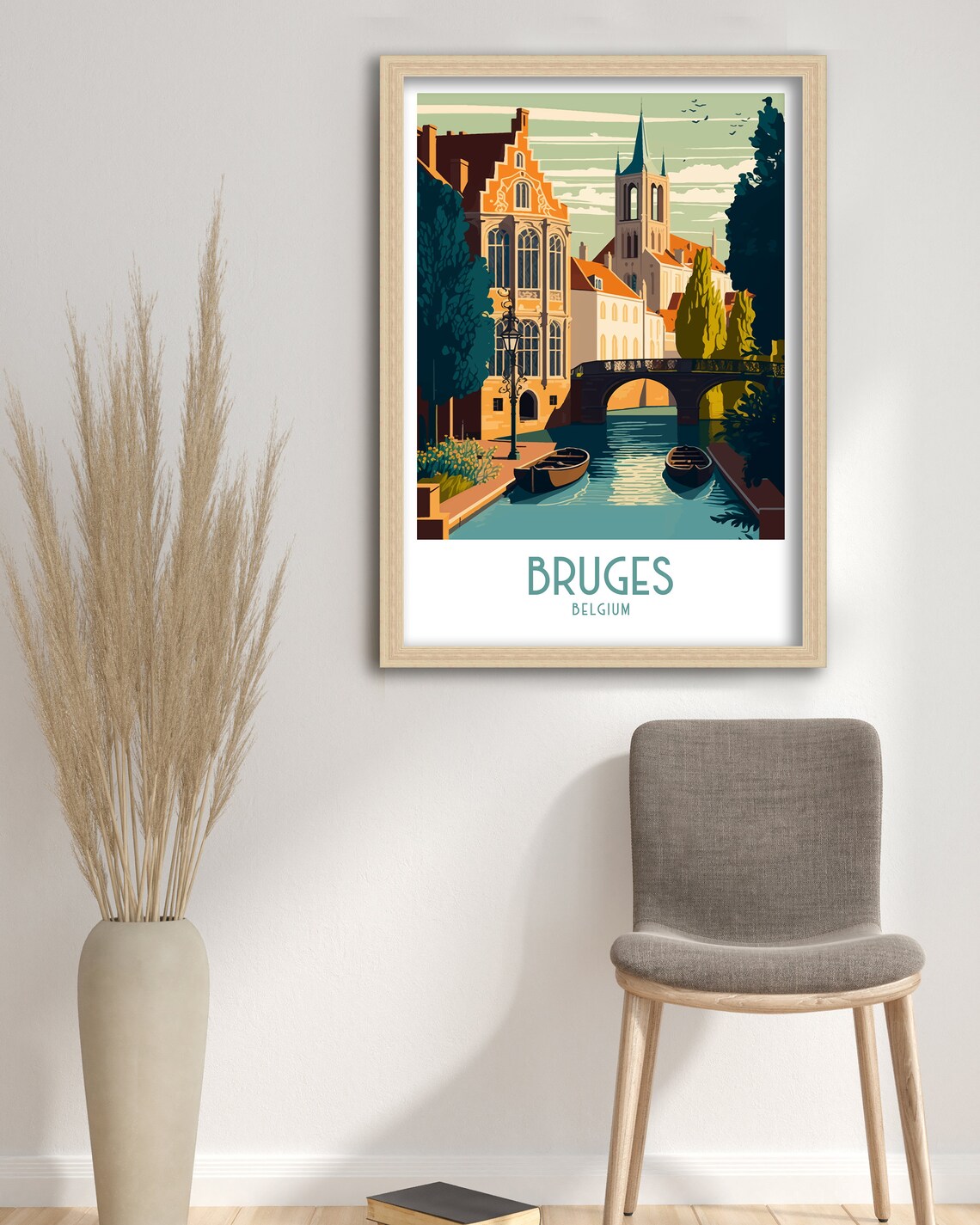 Bruges Vintage Travel Poster, Belgium Art Print - Image 3