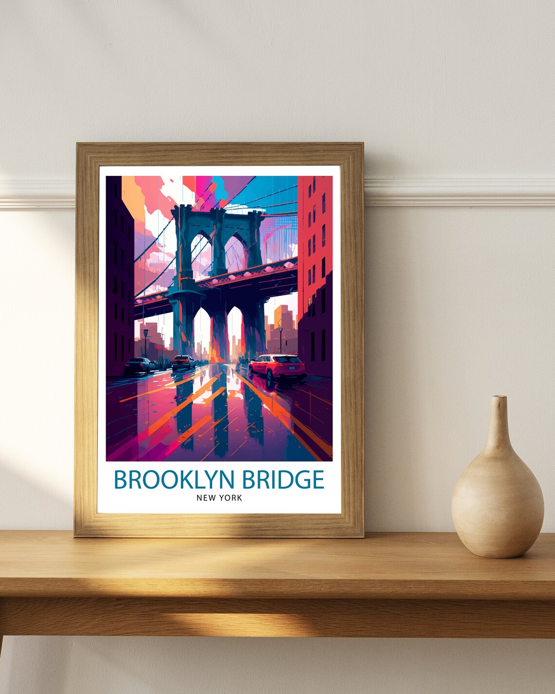 Brooklyn Bridge New York Travel Art Print - Image 2