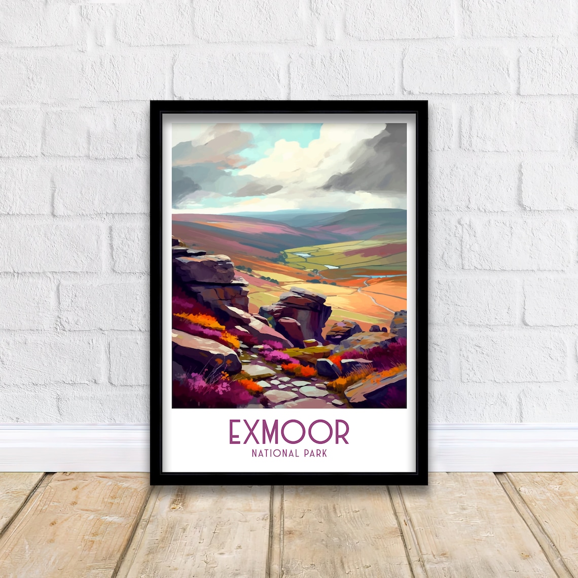 Exmoor National Park Travel Poster, Landscape Print - Image 3