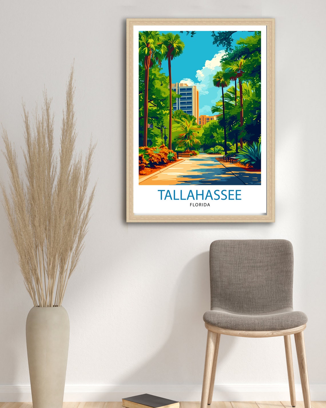 Tallahassee Florida Palm Tree Park Path Southern City Travel Poster - Image 2
