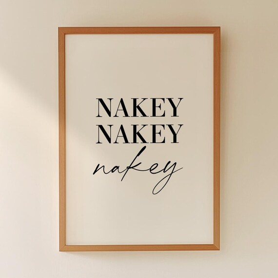 Bathroom Nakey Naked Funny Minimalist Art Print