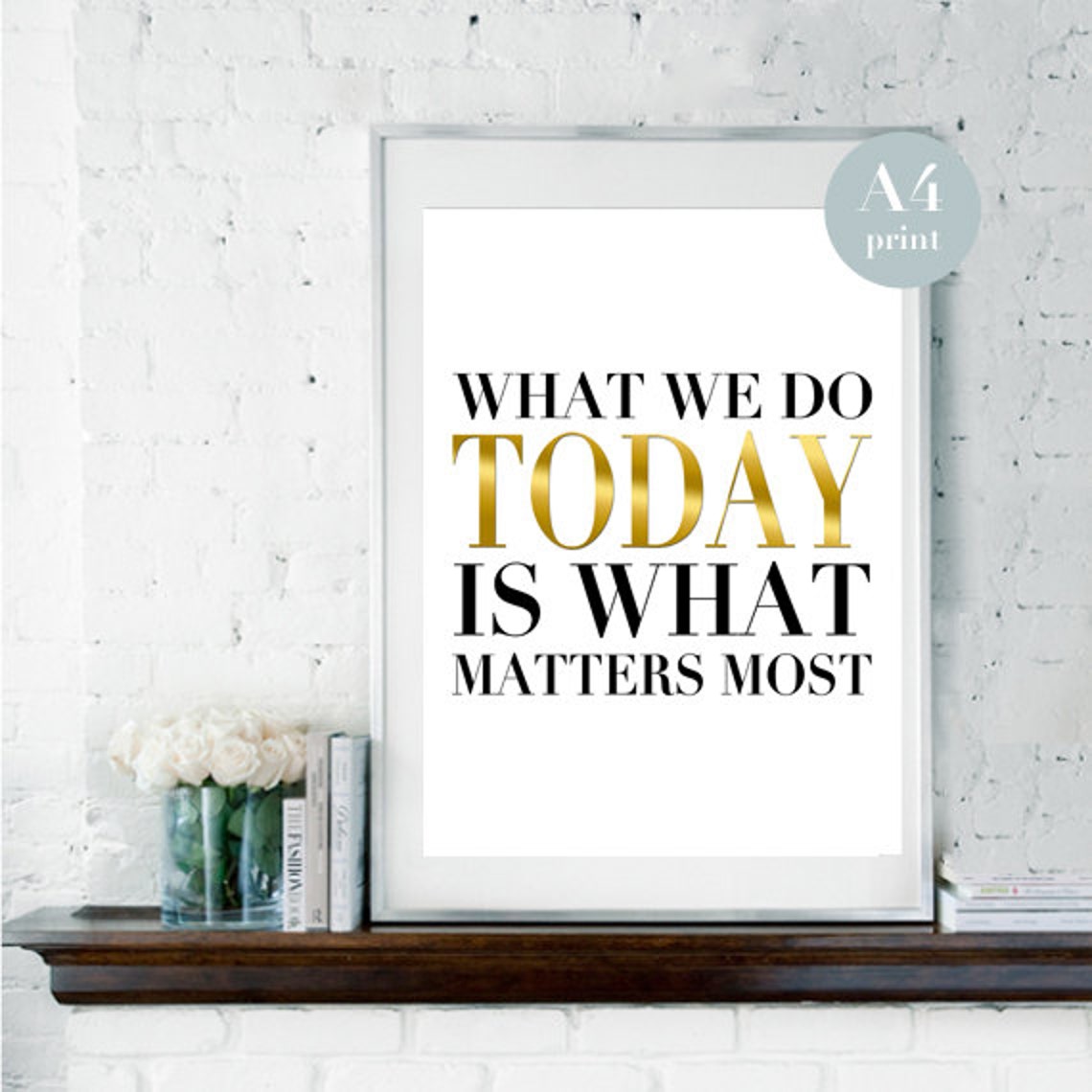 What We Do Today Is What Matters Most Gold Quote Chic Wall Art - Image 2