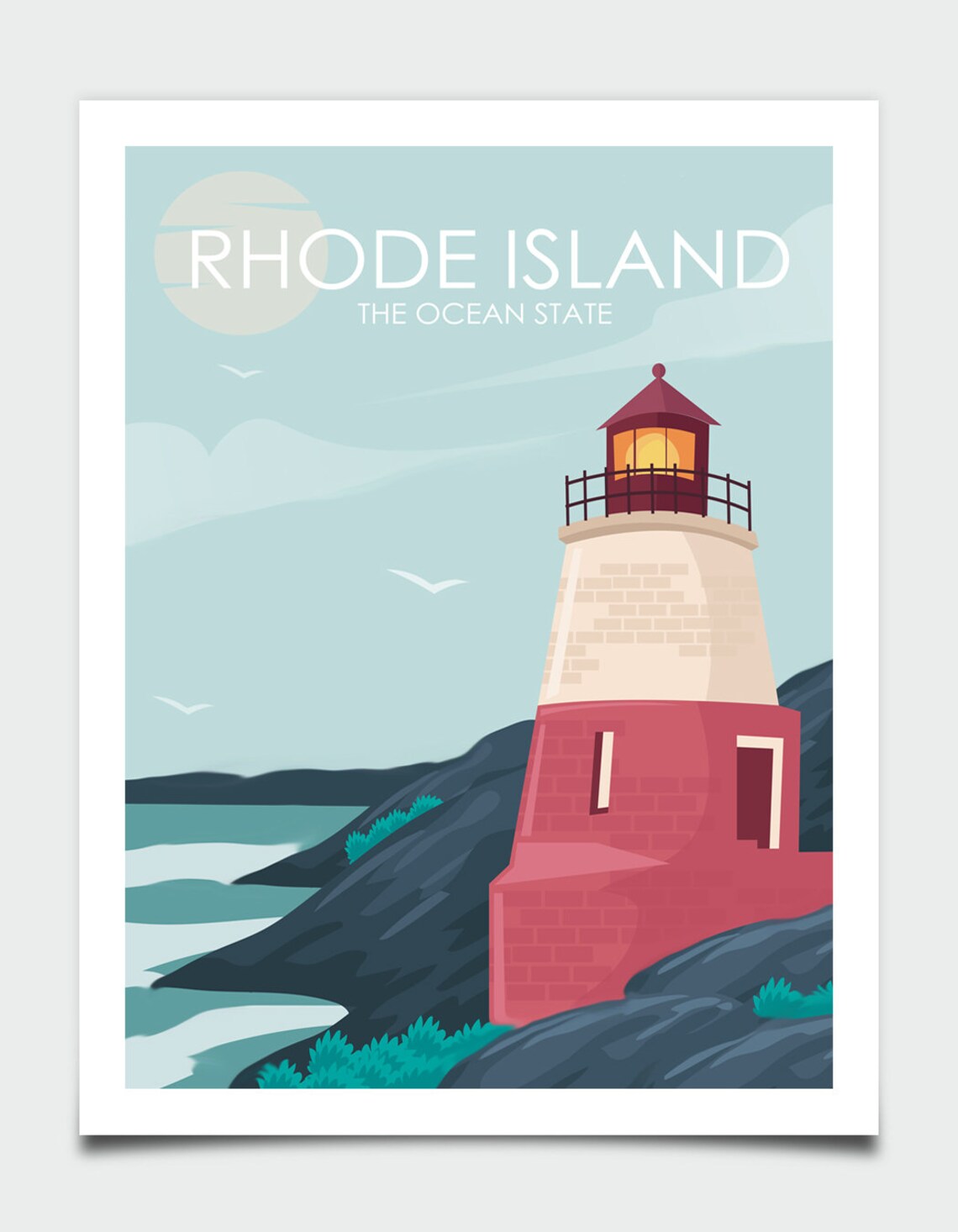 Newport Rhode Island Retro Travel Poster, Coastal Wall Art - Image 3