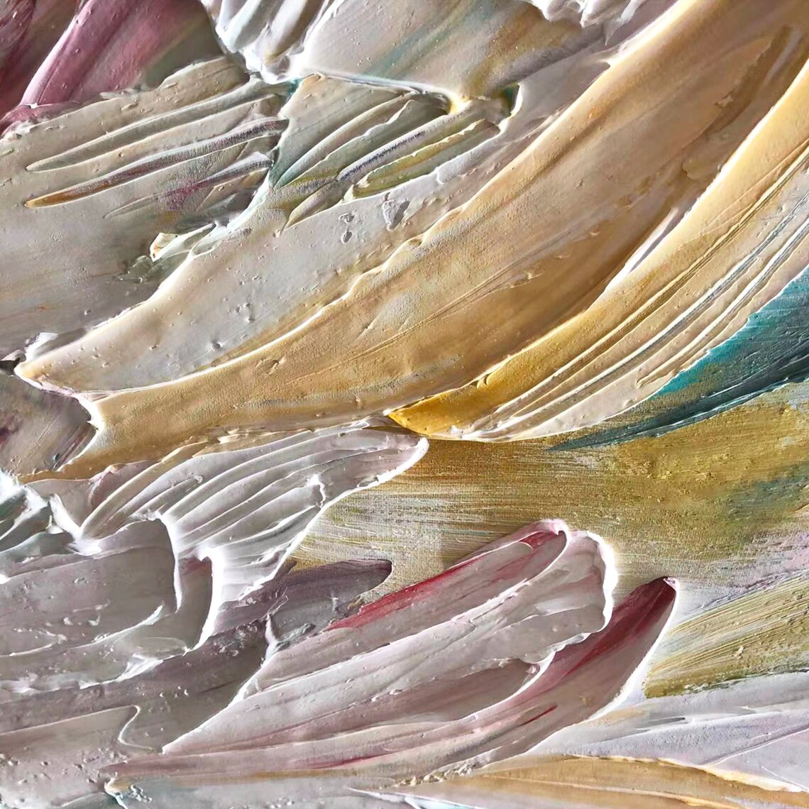 Modern Abstract Feather Brushstroke Art Print, Contemporary - Image 2