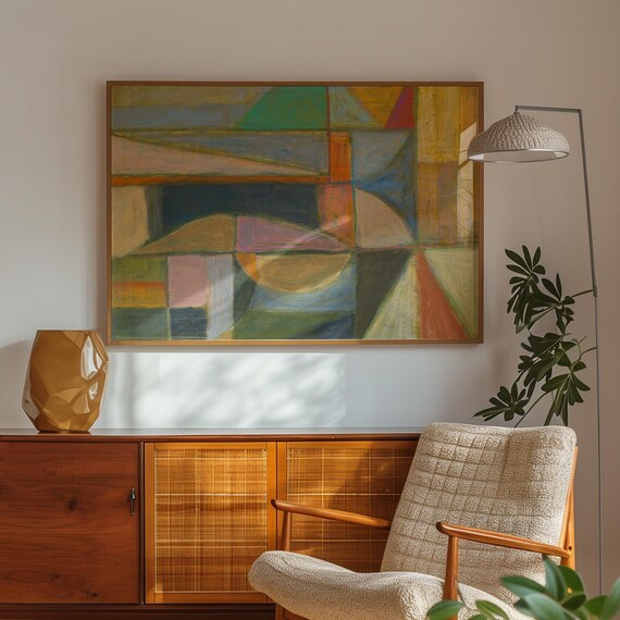 Midcentury Modern Rectangular Shapes, Art Print