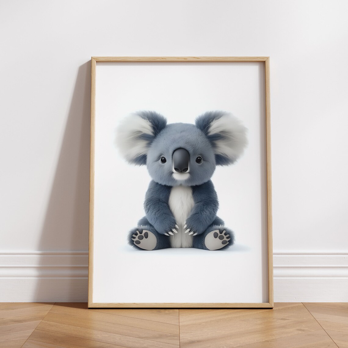 Adorable Fluffy Baby Koala Sitting Sweet Nursery Animal Poster