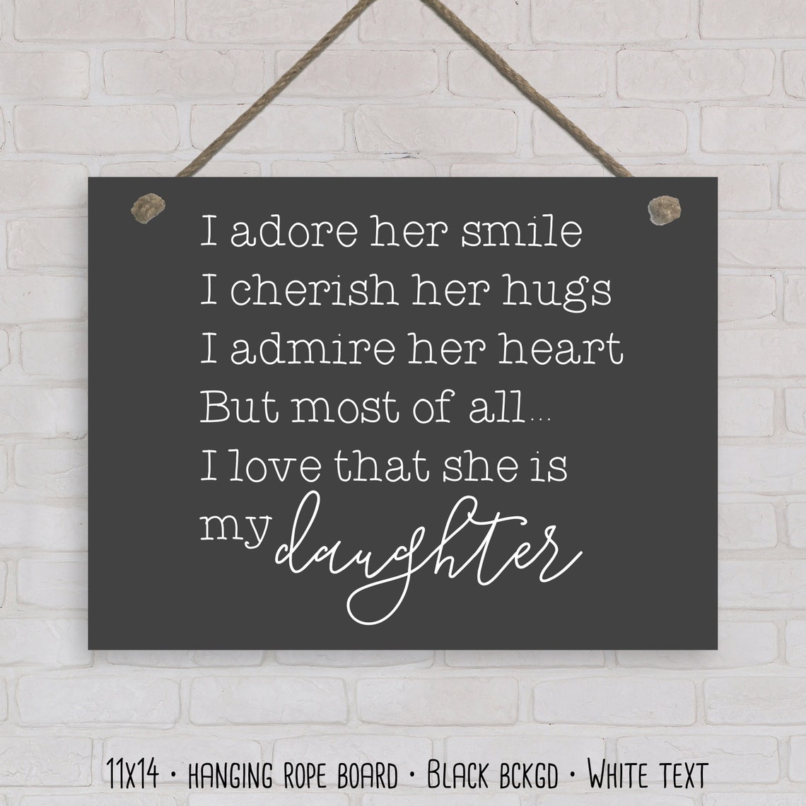 I Love That She Is My Daughter Poems Poetry For Kids Framed Farmhouse Signs Gifts For Her Mothers Day Baby Shower - Image 2