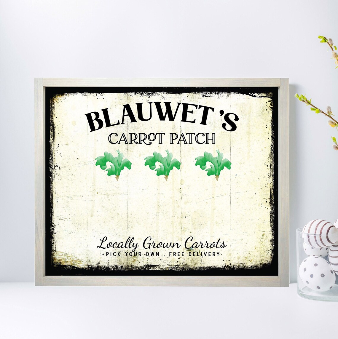 Blauwet's Carrot Patch Easter Little Feet Kids Craft Sign Poster - Image 3