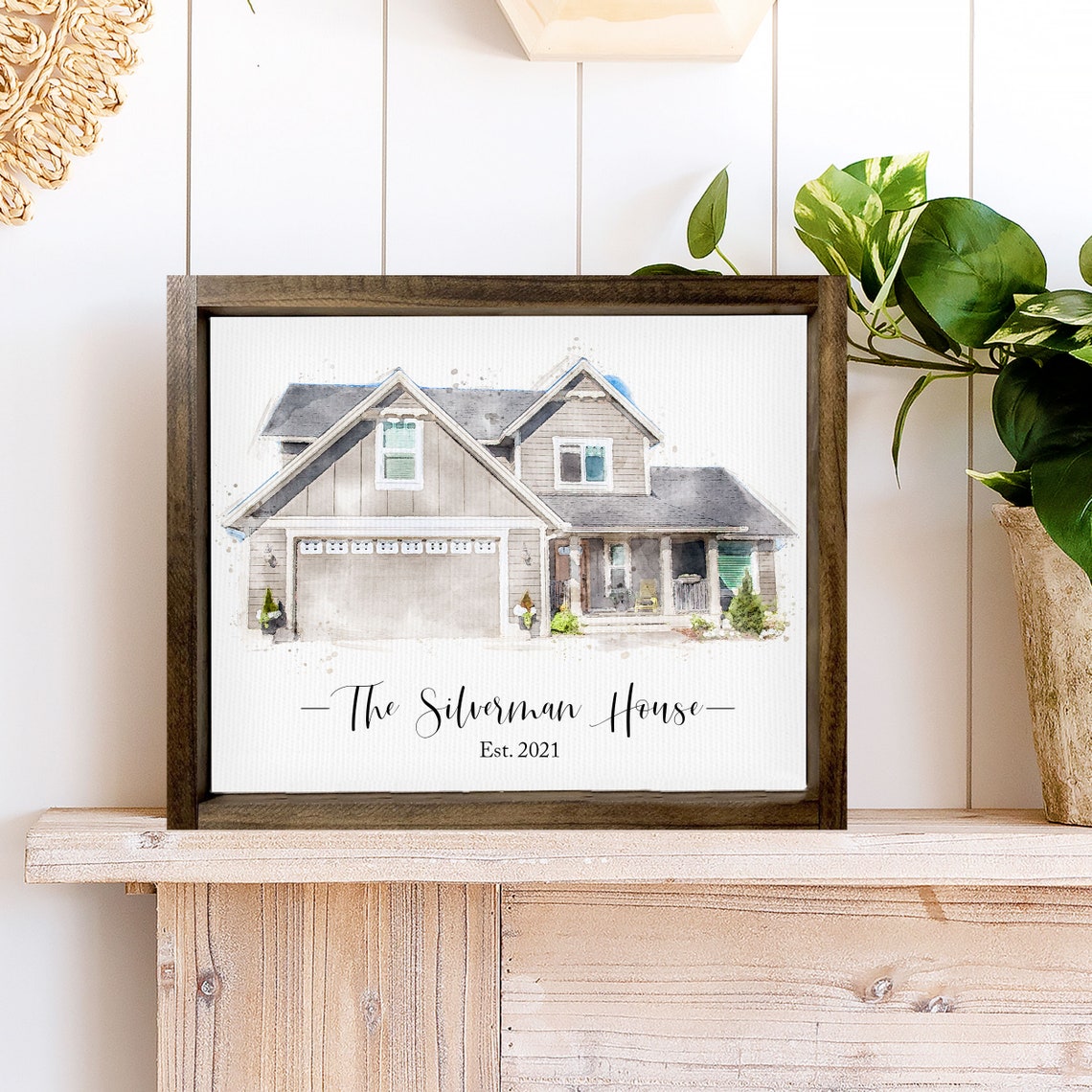 Custom Watercolor House Portrait Print Personalized Home Gift