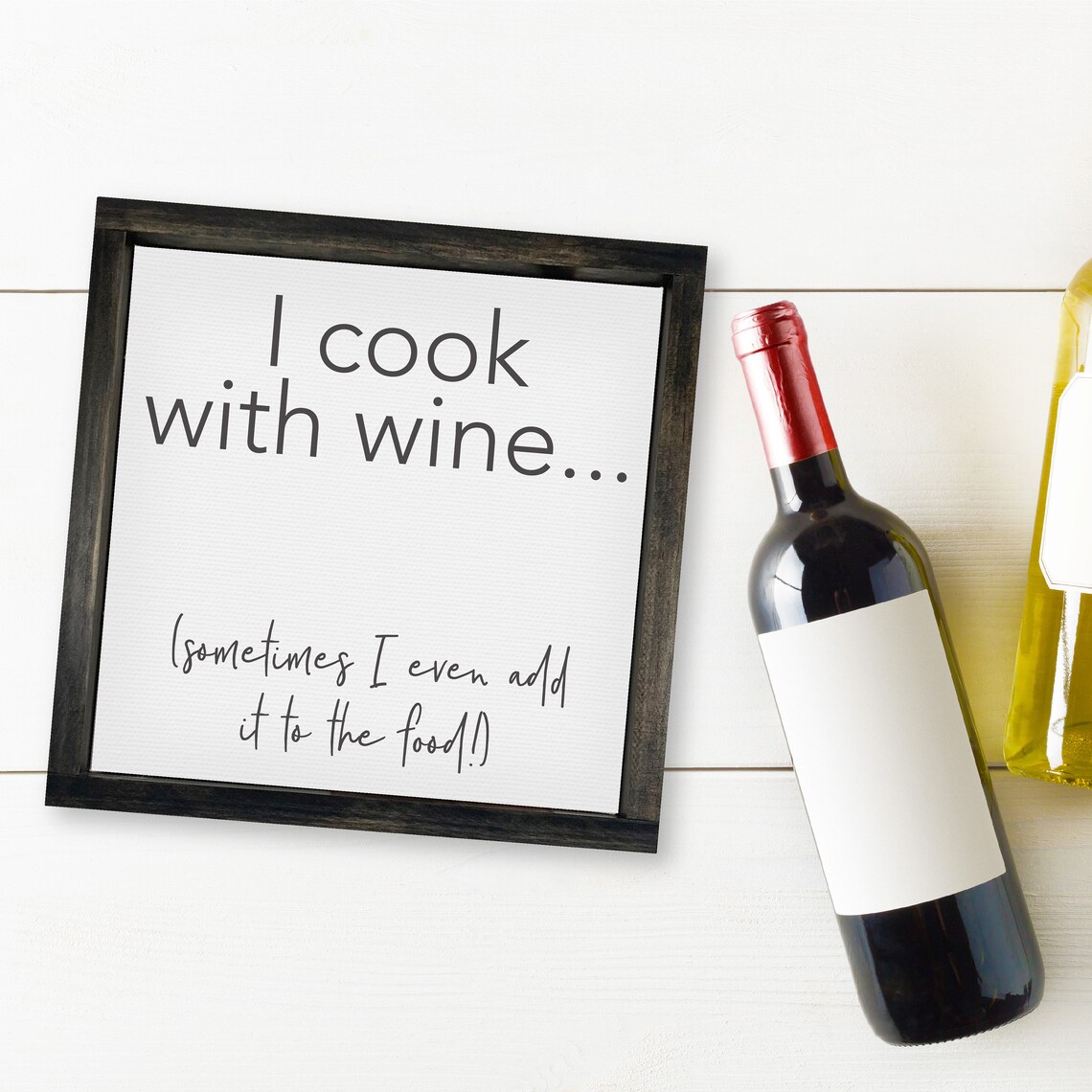 I Cook With Wine Sometimes Add It To The Food Funny Kitchen Poster