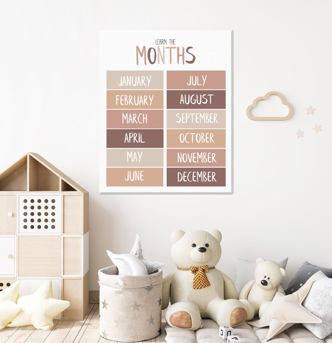 Learn the Months of the Year Boho Kids Educational Chart Poster - Image 3