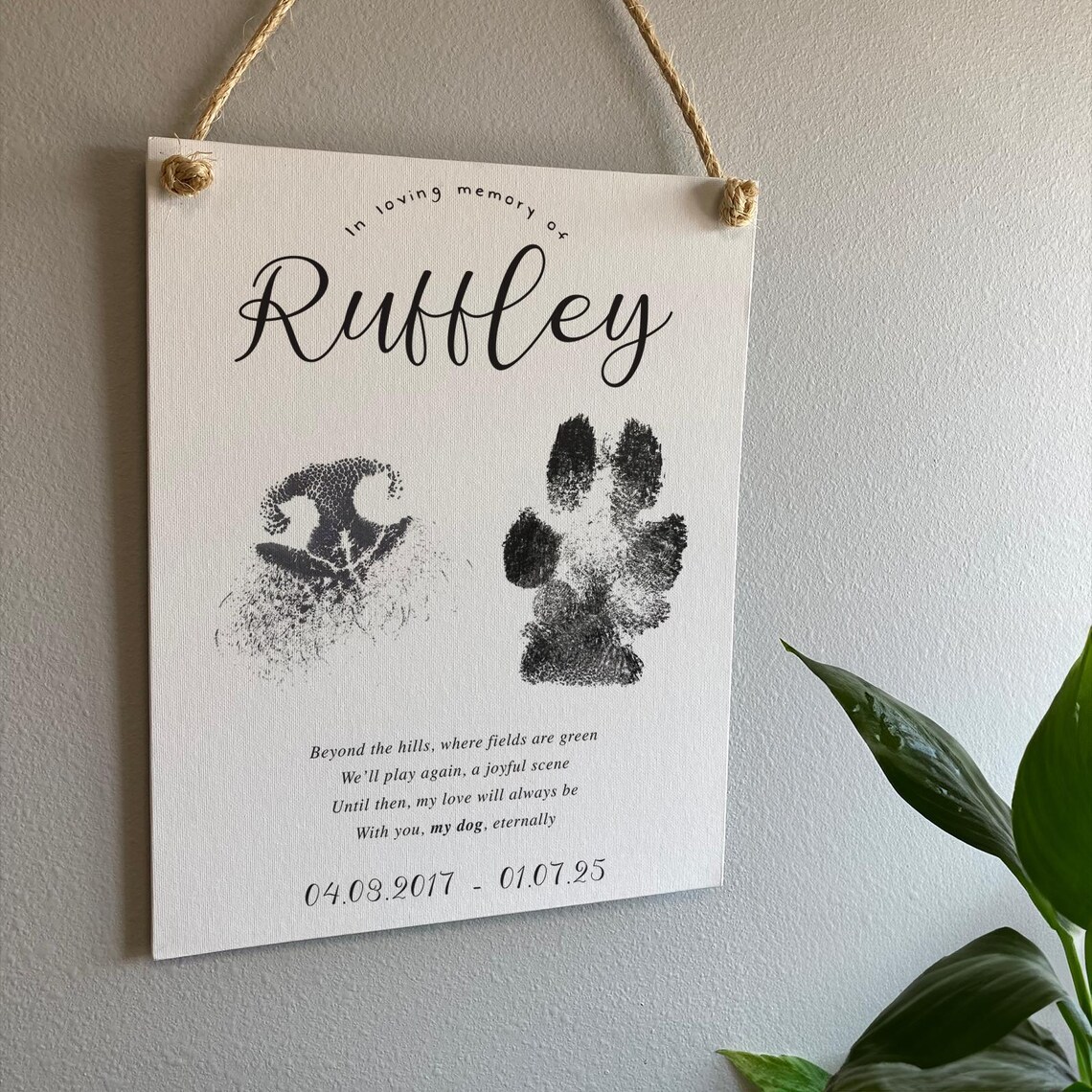 In Loving Memory Personalized Nose And Paw Dog Memorial Art Poster - Image 2