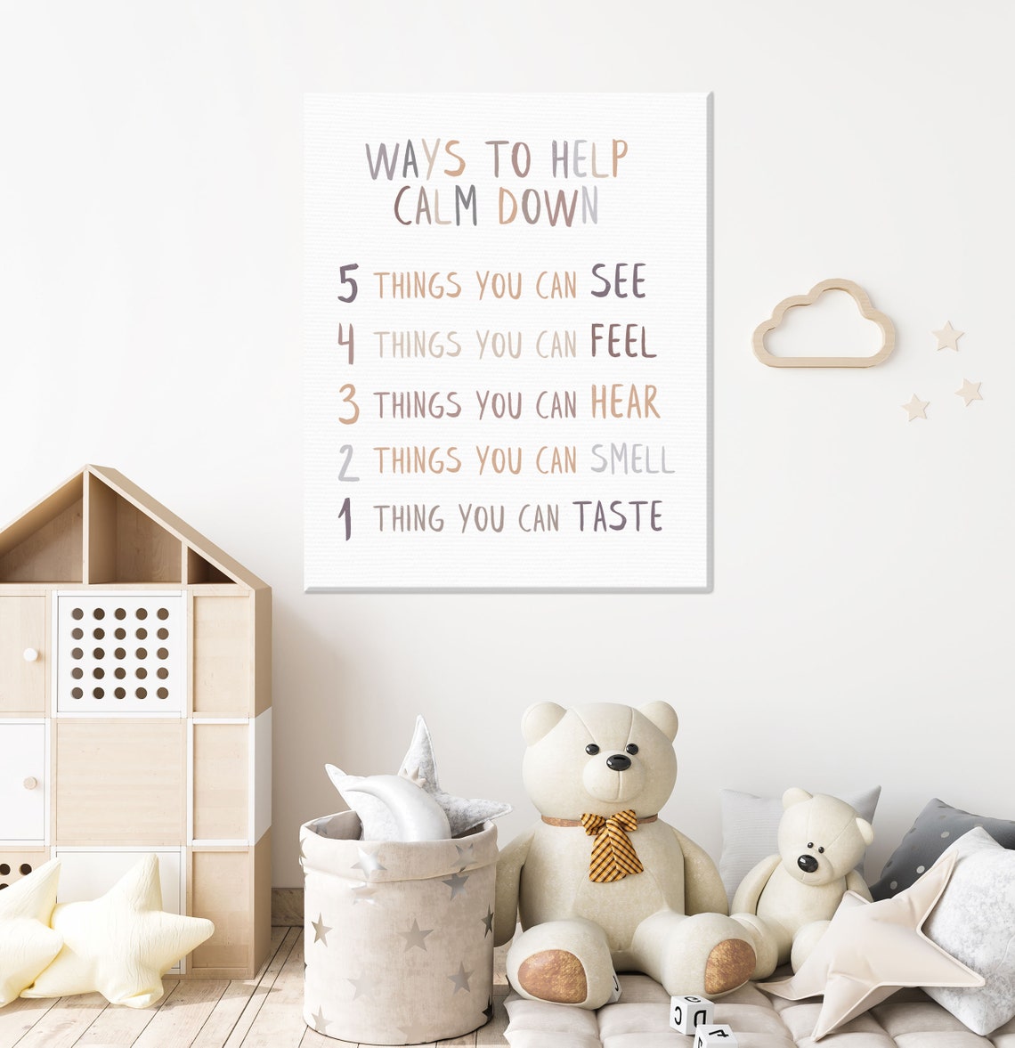 Ways to Help Calm Down 5-4-3-2-1 Grounding Technique Kids Poster - Image 3