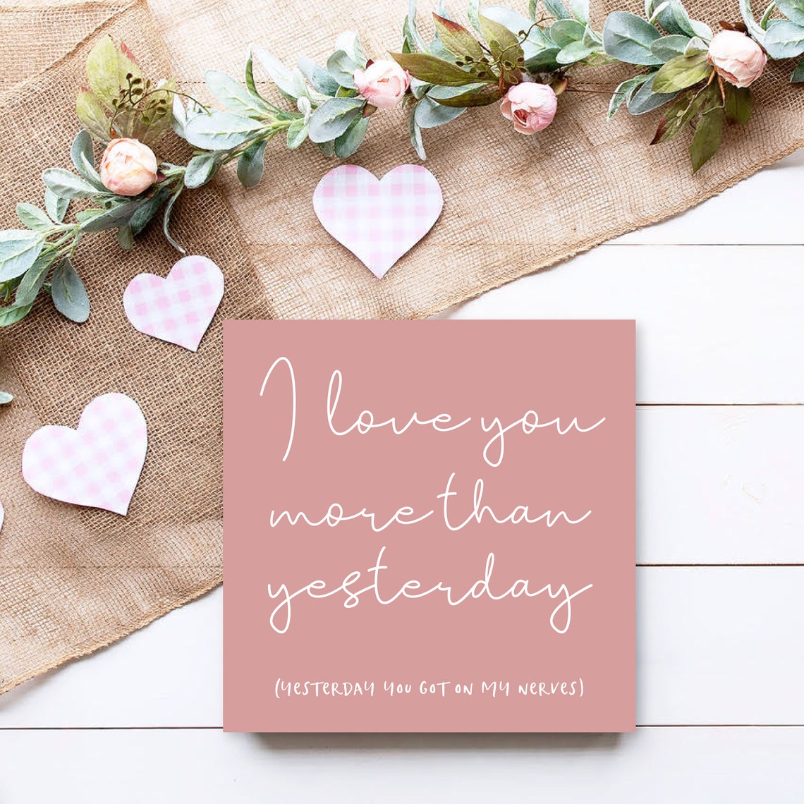 "I Love You More Than Yesterday" Funny Romantic Quote Wall Poster - Image 3