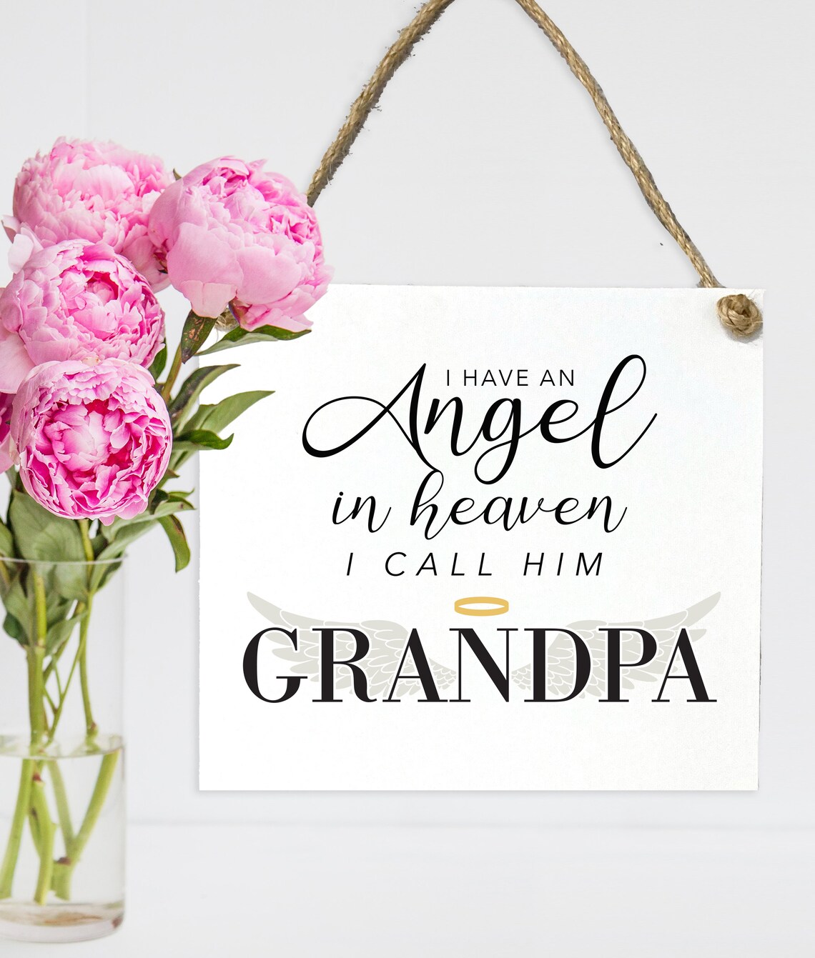 Custom Grandpa Angel Memorial Art Print, Christian Tribute - Image 2