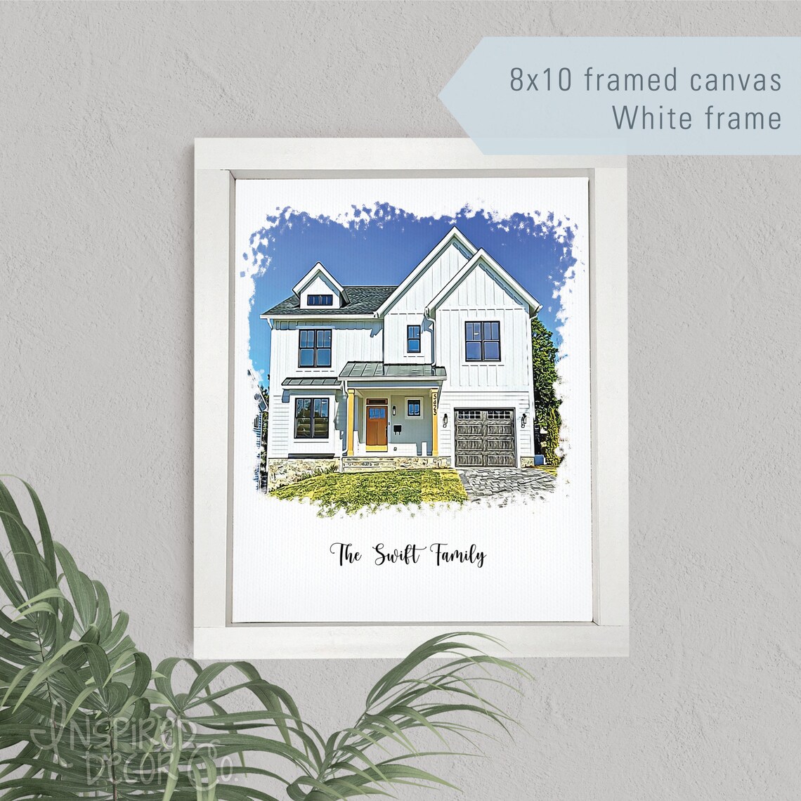 House Portrait, First Home Oil-Effect Art Print - Image 2