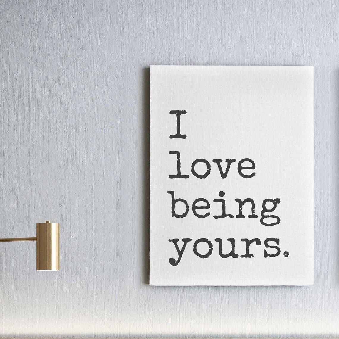 I Love Being Yours Typewriter Style Romantic Love Quote Poster - Image 3