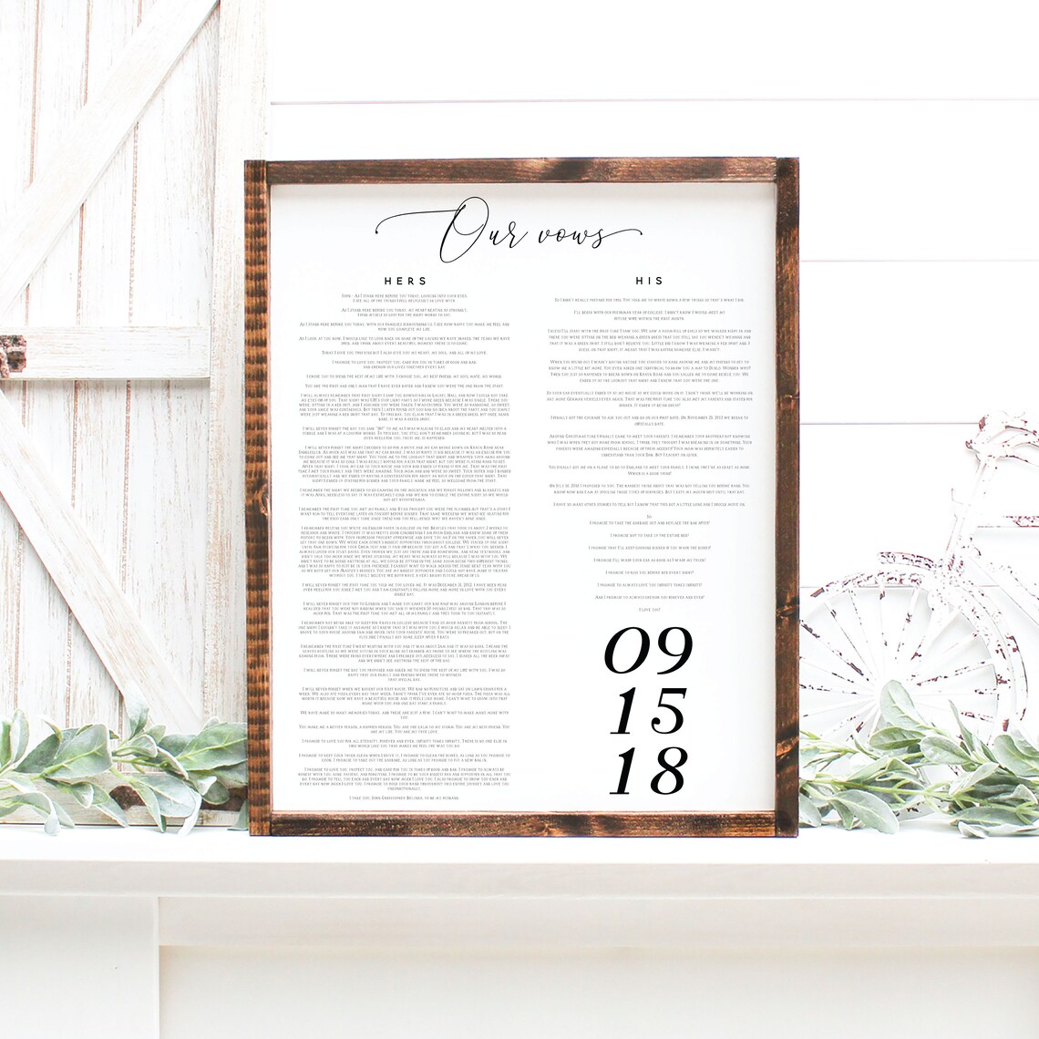 Our Vows Custom Wedding Print, Anniversary Gift - Image 3